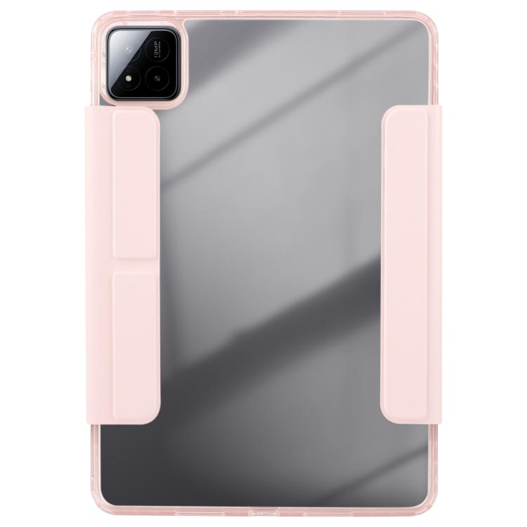 Funda de cuero acrílico deformable con doble cierre magnético desmontable para Xiaomi Pad 7/7 Pro (rosa)