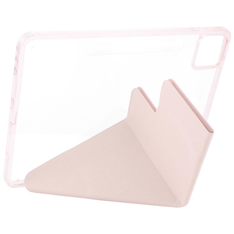 Funda de cuero acrílico deformable con doble cierre magnético desmontable para Xiaomi Pad 7/7 Pro (rosa)