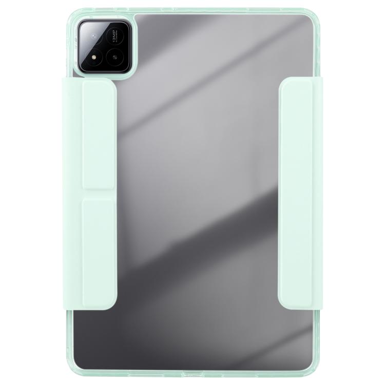 Funda de cuero acrílico deformable con doble cierre magnético desmontable para Xiaomi Pad 7/7 Pro (verde bebé)