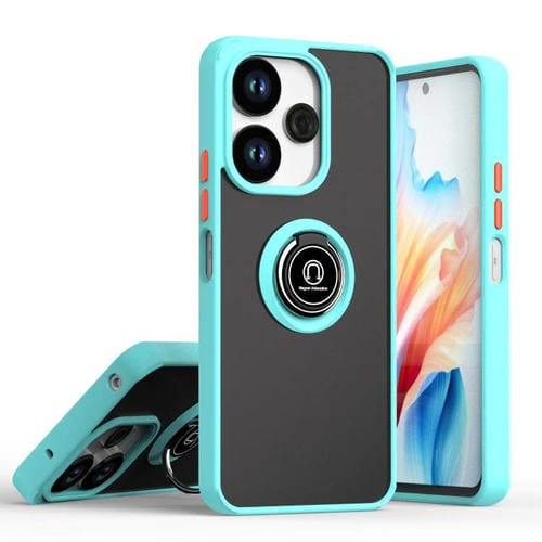 Funda de TPU + PC con anillo para Redmi 13 4G / Note 13R 5G Q Shadow 1 Series (azul cielo)