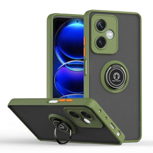 Funda de TPU + PC con anillo para Redmi Note 12 5G Global Q Shadow 1 Series (verde militar)