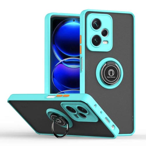 Funda de TPU + PC con anillo para Redmi Note 12 Pro 5G Global Q Shadow 1 Series (azul cielo)