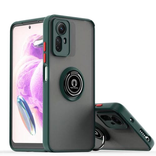 Funda de TPU + PC con anillo para Redmi Note 12S 4G Q Shadow 1 Series (verde oscuro)