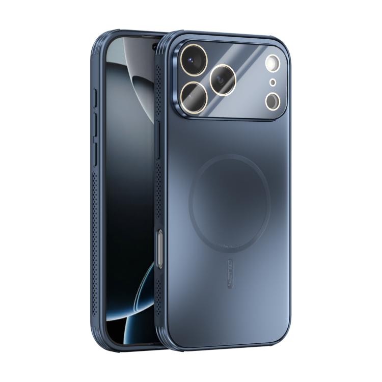 Funda ABEEL MagSafe esmerilada con disipación de calor y película para lente para iPhone 17 Pro Max (azul oscuro)