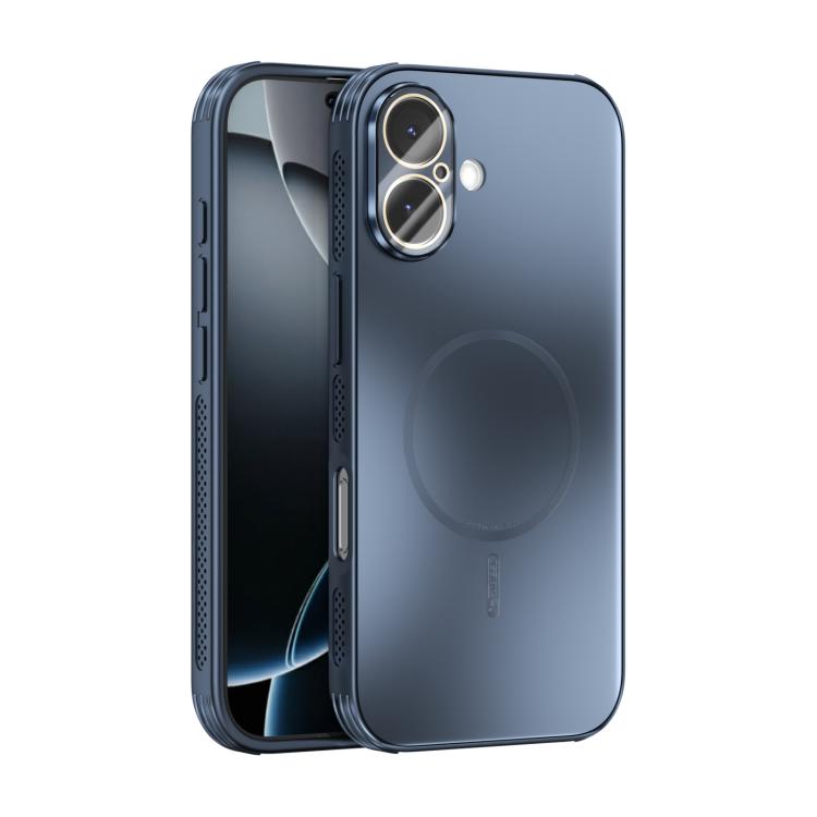 Funda ABEEL MagSafe esmerilada con disipación de calor y película para lente para iPhone 17 (azul oscuro)