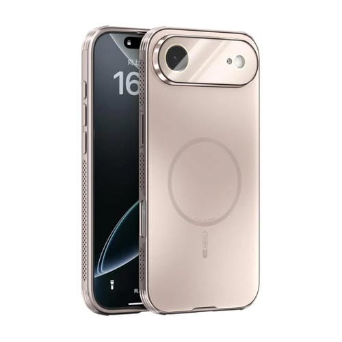 Funda ABEEL MagSafe esmerilada con disipación de calor y película para lente para iPhone 17 Air (oro rosa)