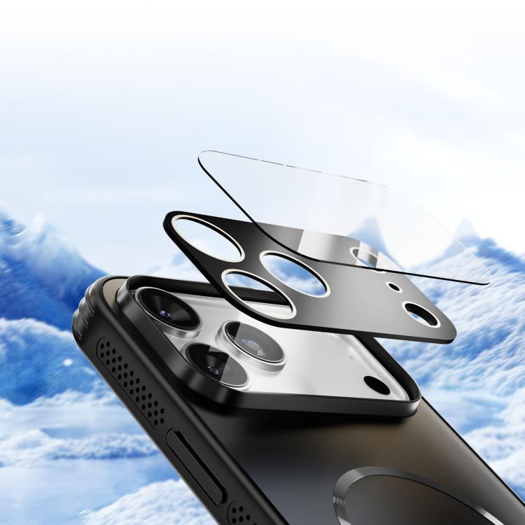 Funda ABEEL MagSafe esmerilada con disipación de calor y película para lente para iPhone 16e (negra)