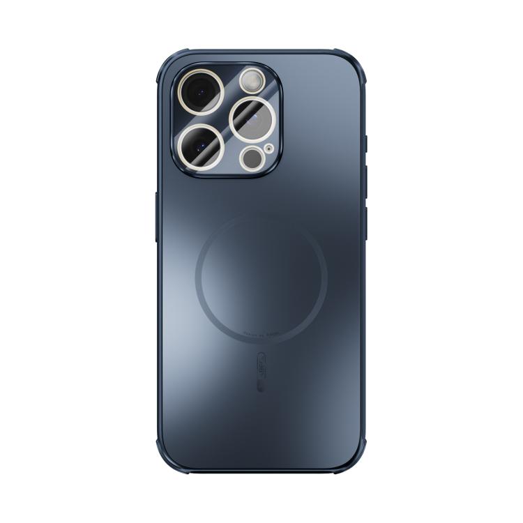 Funda ABEEL MagSafe esmerilada con disipación de calor y película para lente para iPhone 13 Pro (azul oscuro)