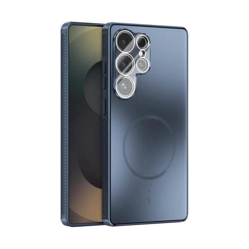 Funda ABEEL MagSafe esmerilada con disipación de calor y película para lente para Samsung Galaxy S25 Ultra 5G (azul oscuro)