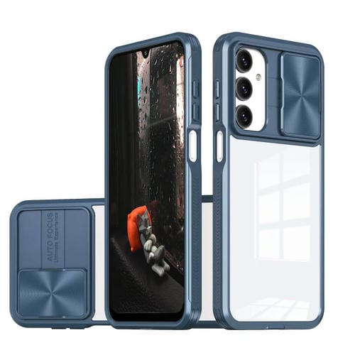Funda deslizante de acrílico transparente + PC + TPU para Samsung Galaxy A16 5G (azul marino)