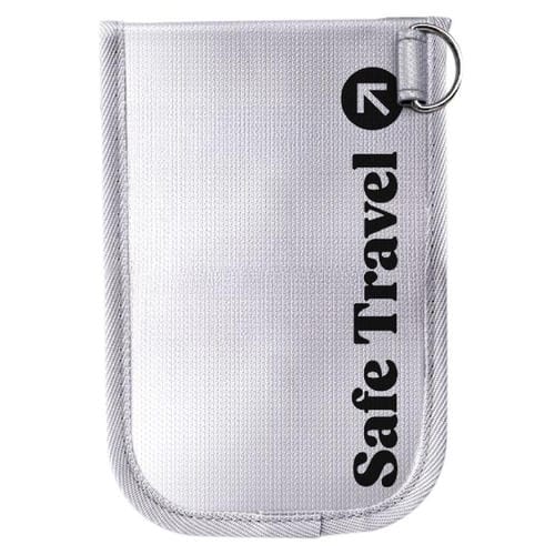 Bolsa de almacenamiento ignífuga MOMAX SR52E para aviones de pasajeros de 1 mundo, tamaño: 218 x 125 mm (gris)