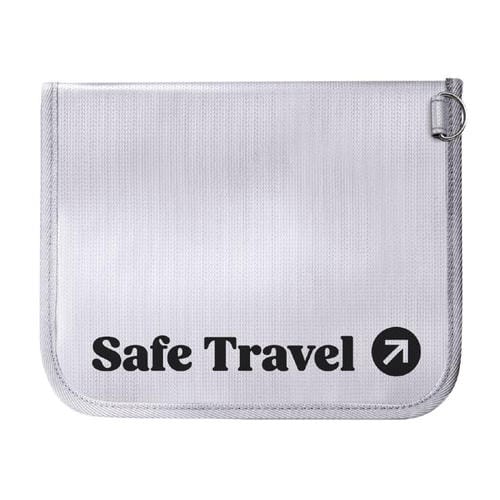 Bolsa de almacenamiento ignífuga MOMAX SR53E para aviones de pasajeros de 1 mundo, tamaño: 218 x 235 mm (gris)
