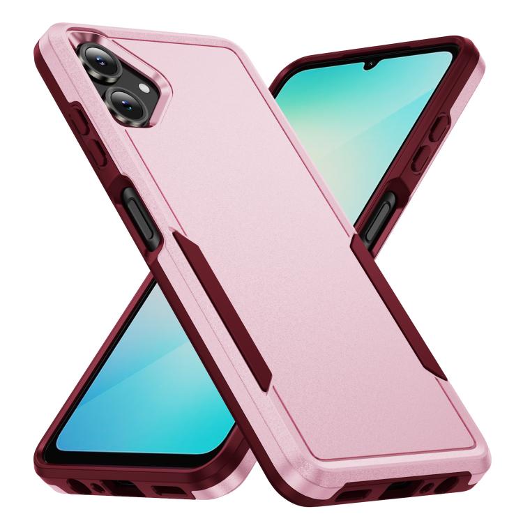 Funda Pioneer Armor de PC y TPU resistente para Samsung Galaxy A06 4G/5G (rosa y rojo rosa)