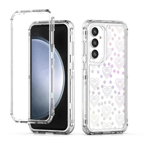 Funda de acrílico transparente con efecto láser para Samsung Galaxy S24 FE 5G (corazón)
