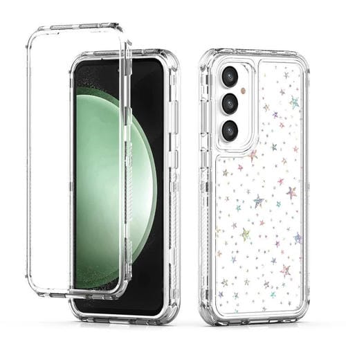 Funda de acrílico transparente con efecto láser para Samsung Galaxy S25/S24 5G (Estrellas)