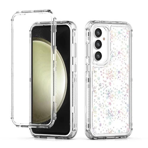 Funda de acrílico transparente con efecto láser para Samsung Galaxy S25+/S24+ 5G (copo de nieve)