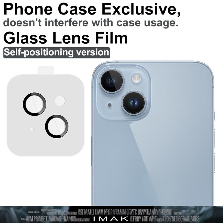 Funda para iPhone 14/14 Plus con película de cristal imak para lente de cámara trasera, versión exclusiva con autoposicionamiento