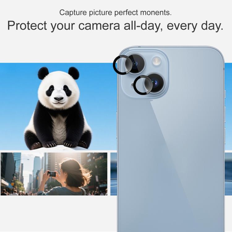 Funda para iPhone 14/14 Plus con película de cristal imak para lente de cámara trasera, versión exclusiva con autoposicionamiento