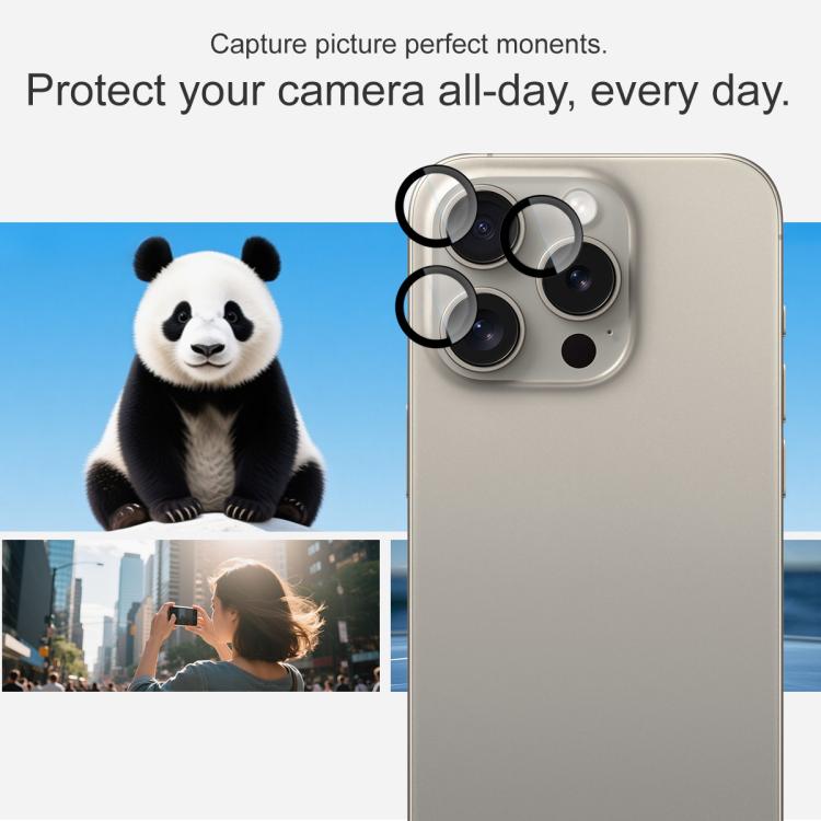 Funda para iPhone 15 Pro / 15 Pro Max con película de cristal imak para lente de cámara trasera, versión exclusiva con autoposicionamiento