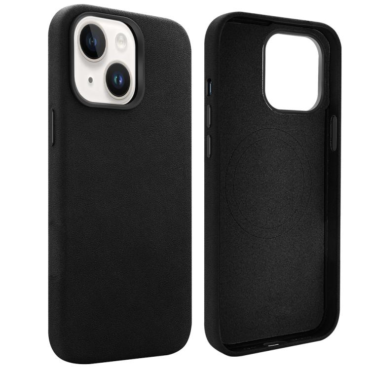Funda VIETAO de piel sintética MagSafe de ante para iPhone 15 (negra)