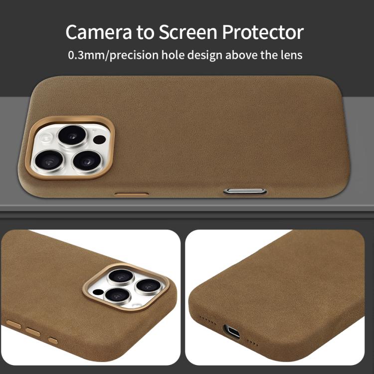 Funda VIETAO de piel sintética MagSafe para iPhone 15 (gris oscuro)