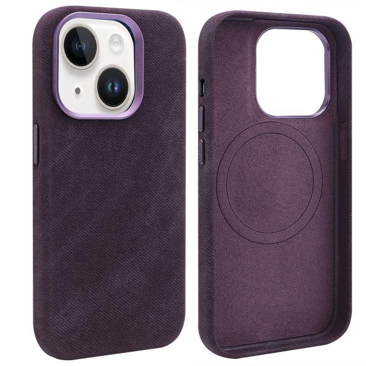 Funda VIETAO de cuero sintético con textura vaquera retro para iPhone 13 (morado oscuro)
