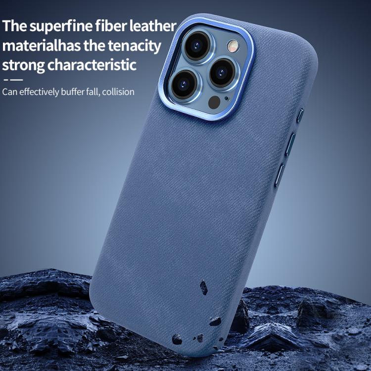 Funda VIETAO de cuero sintético con textura vaquera retro MagSafe para iPhone 13 Pro (morado oscuro)