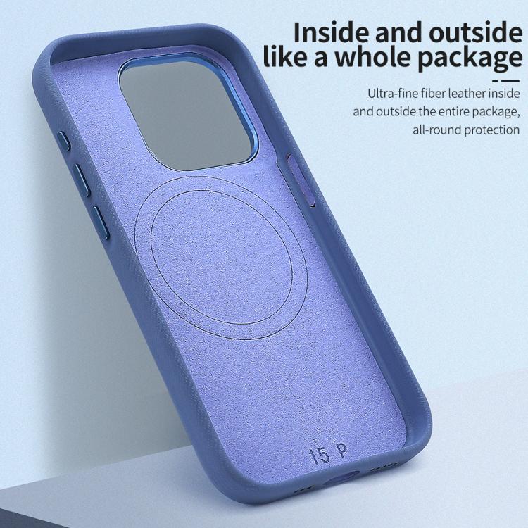 Funda VIETAO de cuero sintético con textura vaquera retro MagSafe para iPhone 13 Pro (morado oscuro)