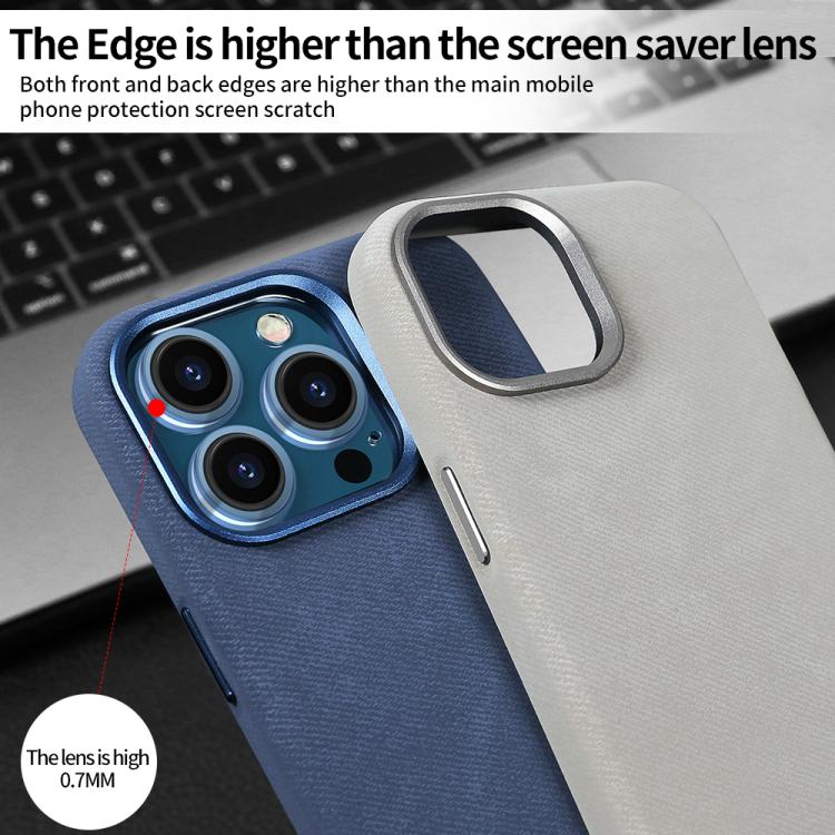 Funda VIETAO de cuero sintético con textura vaquera retro MagSafe para iPhone 13 Pro (morado oscuro)