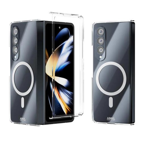 Funda de PC transparente con cierre magnético MagSafe para Samsung Galaxy Z Fold4 5G ABEEL, resistente a arañazos (transparente)