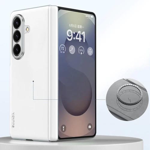 Funda de cuero líquido SULADA Skin Feel a prueba de golpes para Samsung Galaxy Z Fold7 5G (blanca)