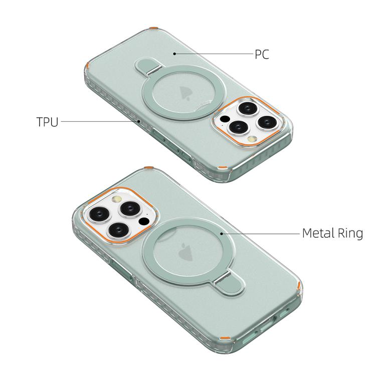 Funda colorida 2 en 1 con soporte de anillo MagSafe para iPhone 15 Pro (rosa)