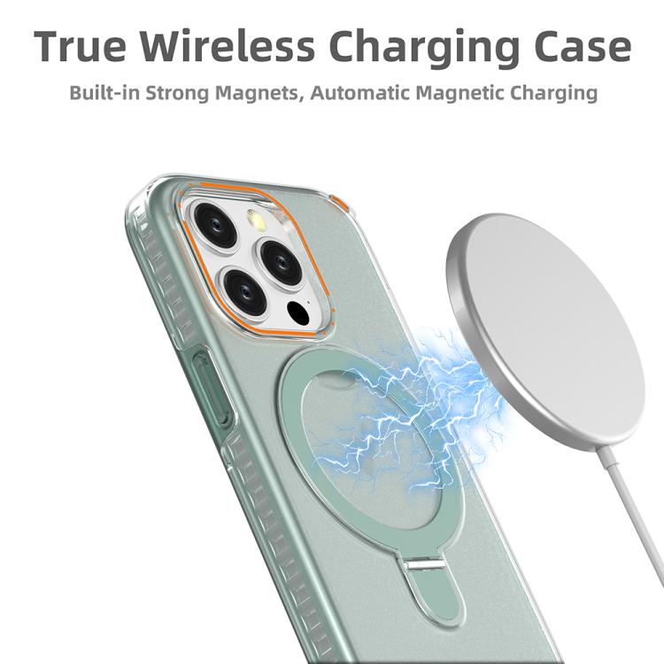 Funda colorida 2 en 1 con soporte de anillo MagSafe para iPhone 15 Pro (rosa)