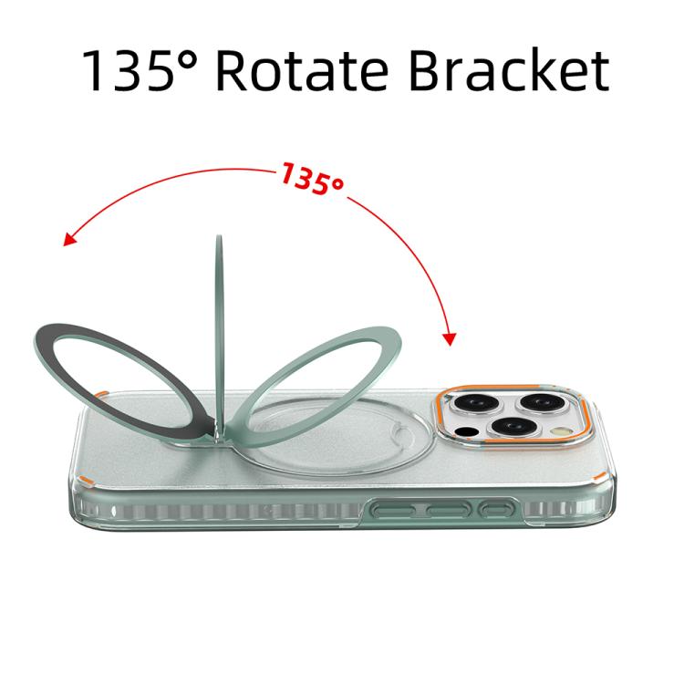 Funda colorida 2 en 1 con soporte de anillo MagSafe para iPhone 15 Pro (verde menta)