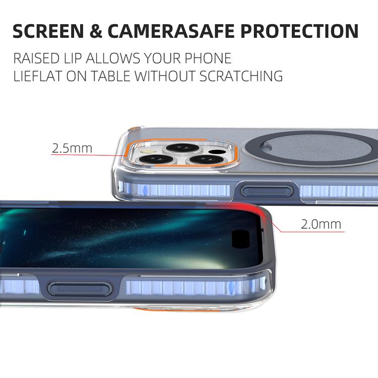 Funda colorida 2 en 1 con soporte de anillo MagSafe para iPhone 15 Pro (verde menta)