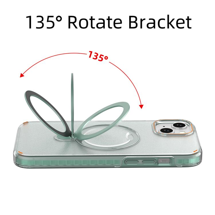 Funda colorida 2 en 1 con soporte de anillo MagSafe para iPhone 15 Plus (rosa)