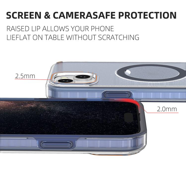 Funda colorida 2 en 1 con soporte de anillo MagSafe para iPhone 15 Plus (azul rey)