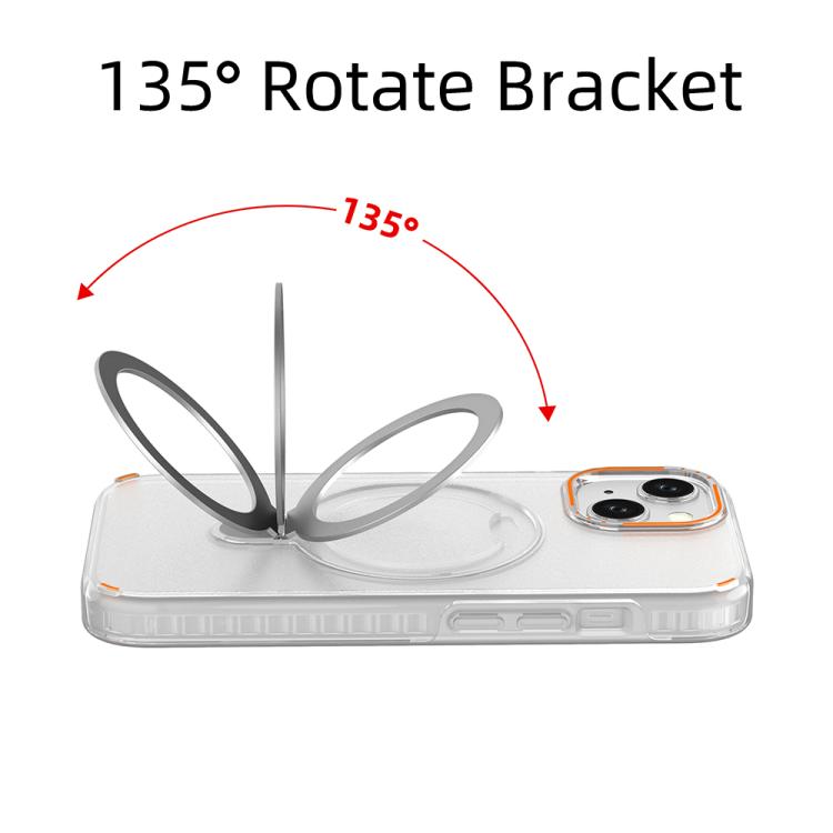 Funda colorida 2 en 1 con soporte de anillo MagSafe para iPhone 15 (azul rey)