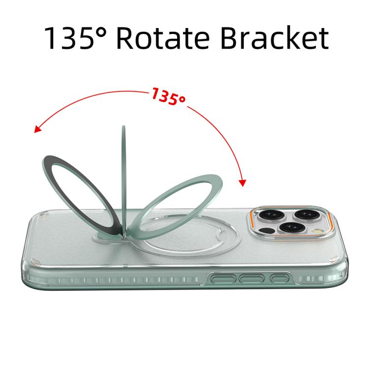 Funda colorida 2 en 1 con soporte de anillo MagSafe para iPhone 16 Pro Max (verde menta)