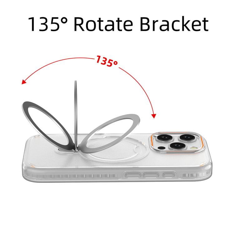 Funda colorida 2 en 1 con soporte de anillo MagSafe para iPhone 16 Pro (transparente)