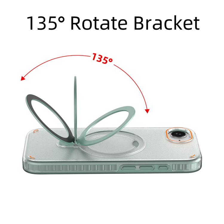 Funda colorida 2 en 1 con soporte de anillo MagSafe para iPhone 16e (azul rey)