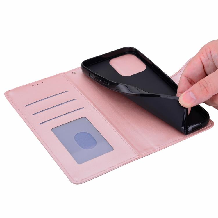 Funda de piel con relieve a cuadros para iPhone 16 Pro Max (rosa)