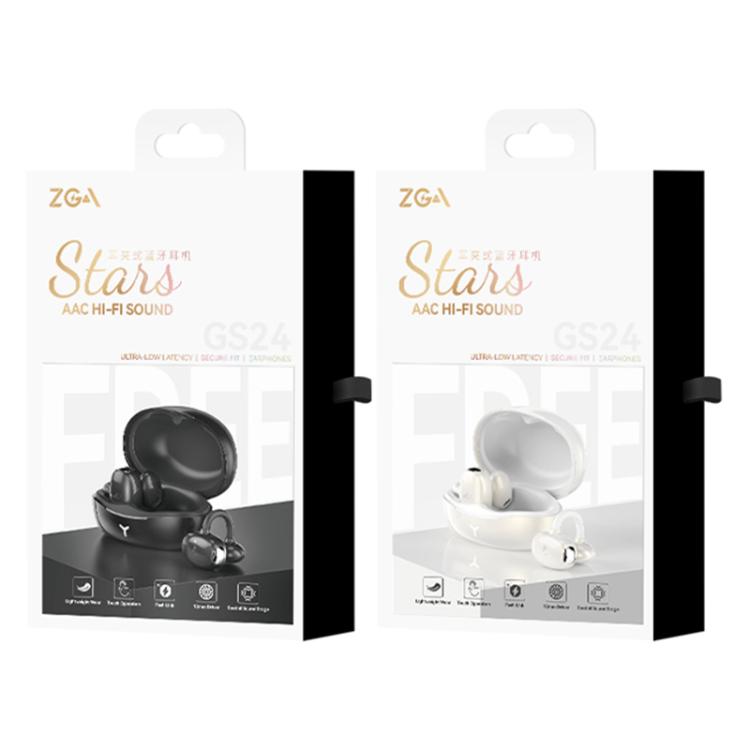 Auriculares inalámbricos Bluetooth ZGA GS24 con clip para la oreja (negros)