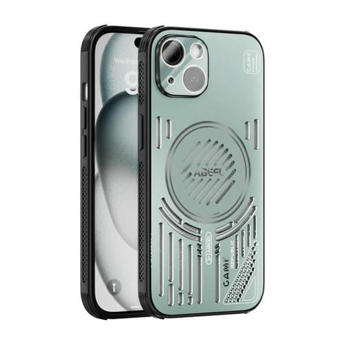 Funda ABEEL Ice Fox Series para iPhone 13 con disipador de calor Magsafe (verde claro)