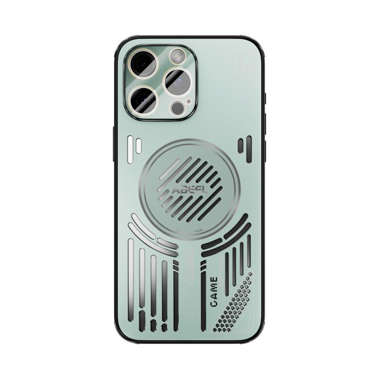 Funda ABEEL Ice Fox Series con disipador de calor magnético para iPhone 15 Pro (verde claro)