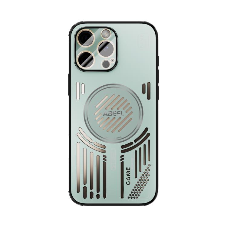 Funda ABEEL Ice Fox Series con disipador de calor magnético para iPhone 16 Pro (verde claro)