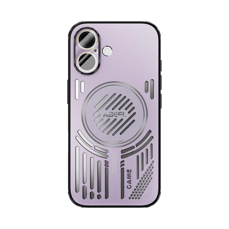 Funda ABEEL Ice Fox Series con disipador de calor Magsafe para iPhone 16 (rosa y morado)
