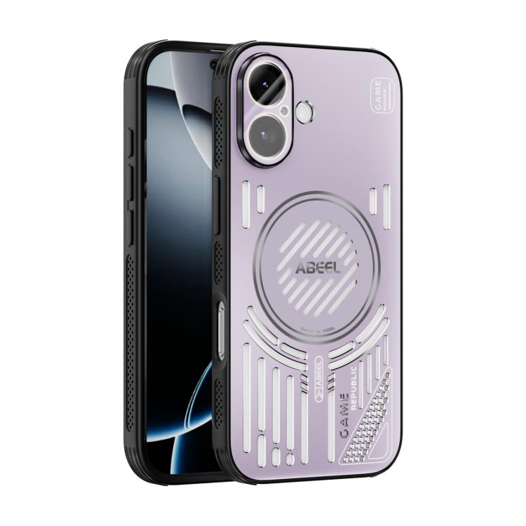 Funda ABEEL Ice Fox Series con disipador de calor magnético para iPhone 17 (rosa y morado)