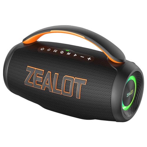 Altavoz Bluetooth portátil Zealot P12 de 60 W con RGB para exteriores (negro)