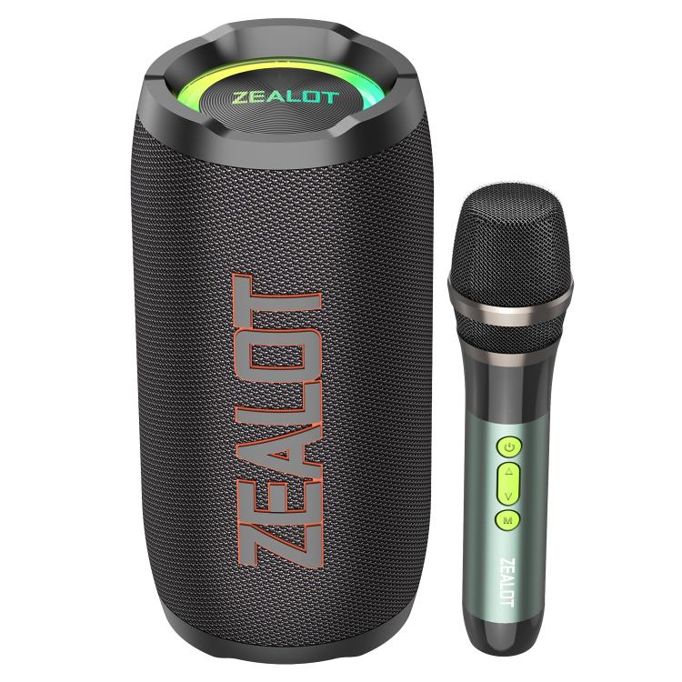 Altavoz Bluetooth portátil Zealot S76 RGB para exteriores de 50 W. Incluye micrófono (negro).